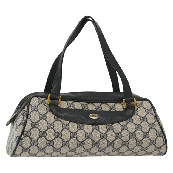 GUCCI GG Supreme Hand Bag Pvc Navy Gold 89 02 062 - Picture 1 of 16